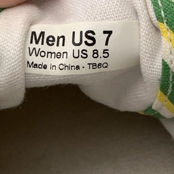 Kenzo Vans Collaboration Sneakers Men's 7 Women 8.5 green Yellow Skateboard - Picture 5 of 9